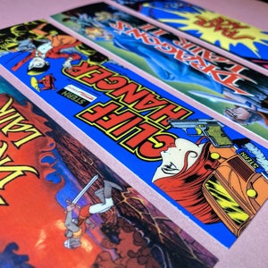 4 Pc MINI Arcade Marquee Stickers Dragon's Lair 1 & 2 Space Ace Cliff Hanger 80's Laser Disc Classics image 2