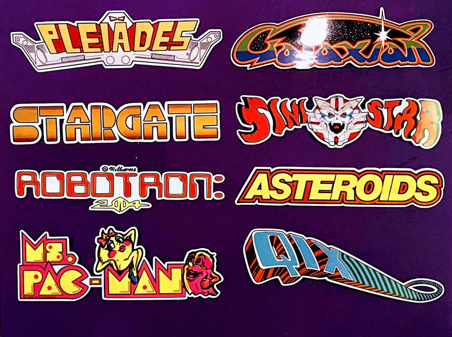 8 Piece 80's Arcade Retro Logo Waterproof Sticker Set 1 | Etsy