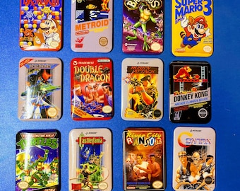 NES 8-bit Classic Game Box Covers Mini Magnets 1 1/2" x 2 1/4"