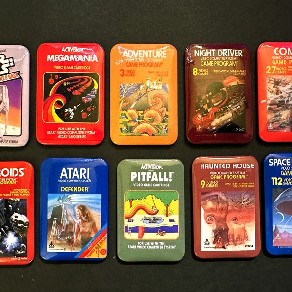 Atari 2600 Classic Game Box Covers Mini Magnets 1 1/2" x 2 1/4"