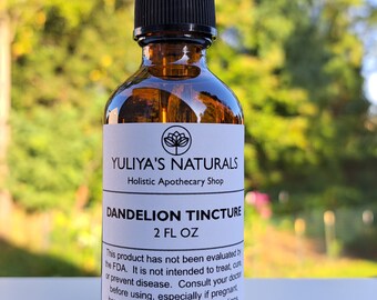 Organic Dandelion Plant Tincture - 2 oz