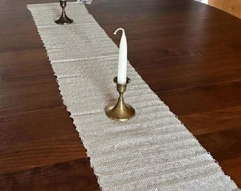 Table runner, natural colors, linen and cotton