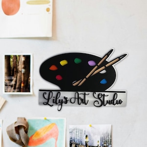 Custom Wooden Artist Studio Sign Personalized Artist Decor Studios Name Sign Gifts for Artists Gift for Art Teacher Appreciation Gift
