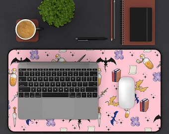 4th Wing Inspired Computer Desk Mat Tech Accessory for Book Lovers Large Pink Office Decor Mat for Gamers and Writers Anti Slip Desk Mat