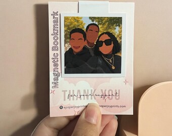 Custom Magnetic Bookmark with Personalized Picture Cute Polaroid Style bookmark Durable Die Cut Keepsake Page Marker Gift for Wedding Favor