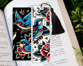 Tattoo Inspired Bookmark Vintage Sailor Flash Style Retro Book Lover Gift Reading Accessory for Tattoo Enthusiast Books and Tattoos