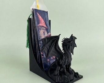 Dragon Bookmark Holder Bookend Fantasy Dragon Bookshelf Decor Dragon Bookend Gift for Book Lover Bookmark Organizer 3D Printed Dragon