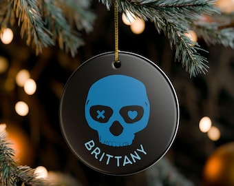 Personalized Dark Romance Ornament Custom Name Bookish Ornament Lights Out Inspired Reader Gift Round or Heart Ornament