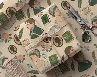 Jane Austen Inspired Gift Wrap Pride and Prejudice Regency Era Wrapping Paper