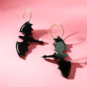 Acrylic Black Dragon Earring Fantasy Gold Hoop Earrings Dragon Jewelry for Fantasy Book Lover Fourth Wing Inspired Dragon Lover Gift