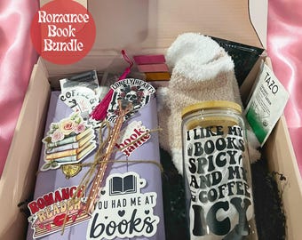 Romance Blind Book Bundle Blind Date with a Book Sticker and Pen Set with Cup Relaxing Box Set For Readers Fuzzy Sock Bundle Surprise Box