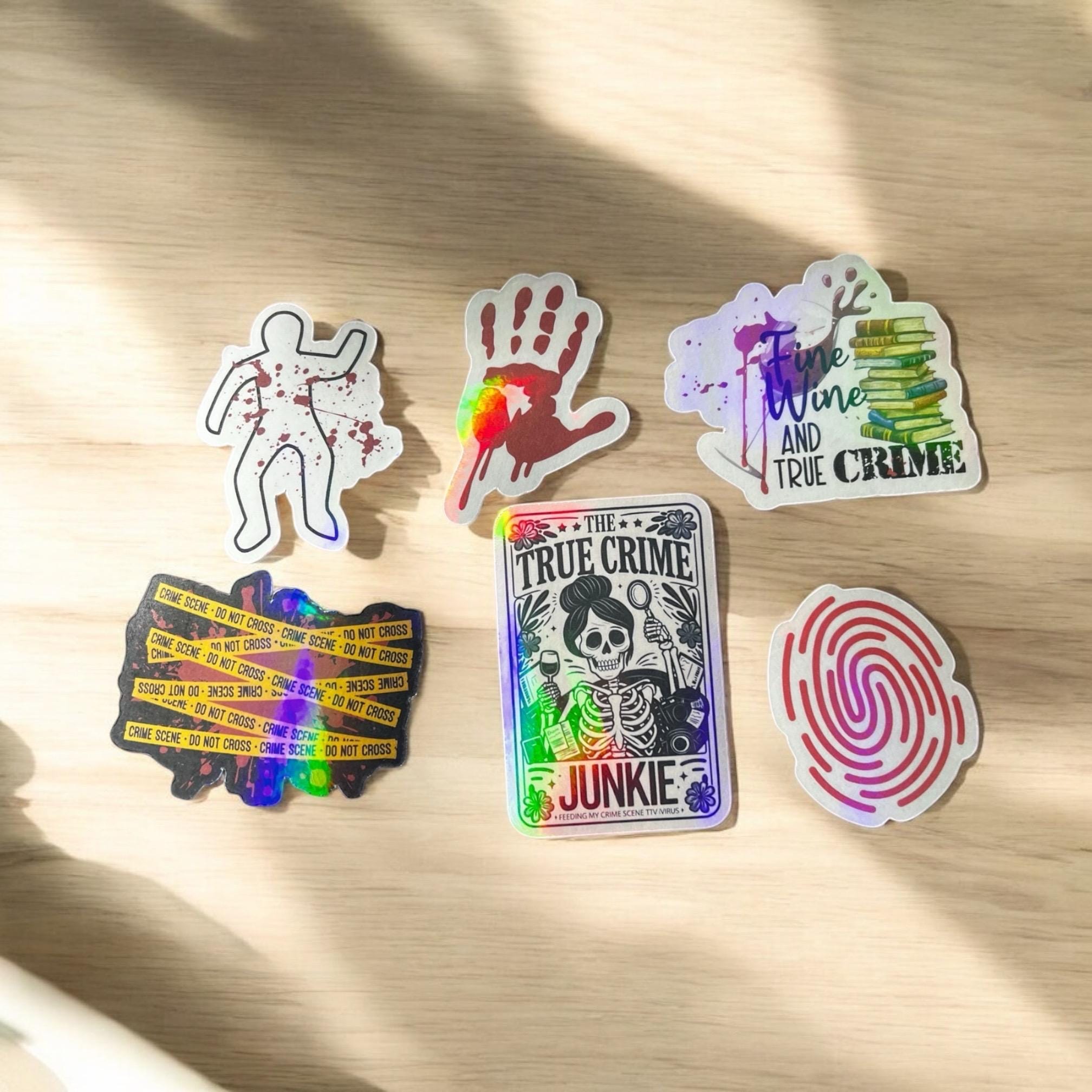 True Crime Fan Sticker Set for True Crime Junkies Murder Mystery ...