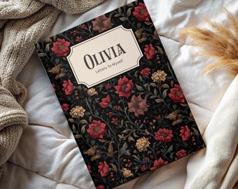 Personalisierte Dark Academia Floral Journal Benutzerdefinierte Name Notizbuch Gothic Style Bookish Geschenk Briefe an mich selbst Schreiben für das tägliche Journaling