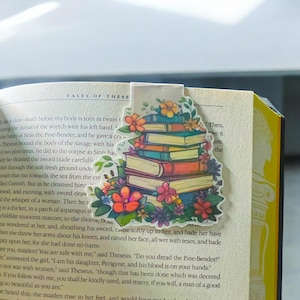 Handmade Floral Book Stack Magnetic Bookmarks Bookish Gifts Unique Page Holders for Readers Library Gift Idea Book Lover Magnetic Bookmarks