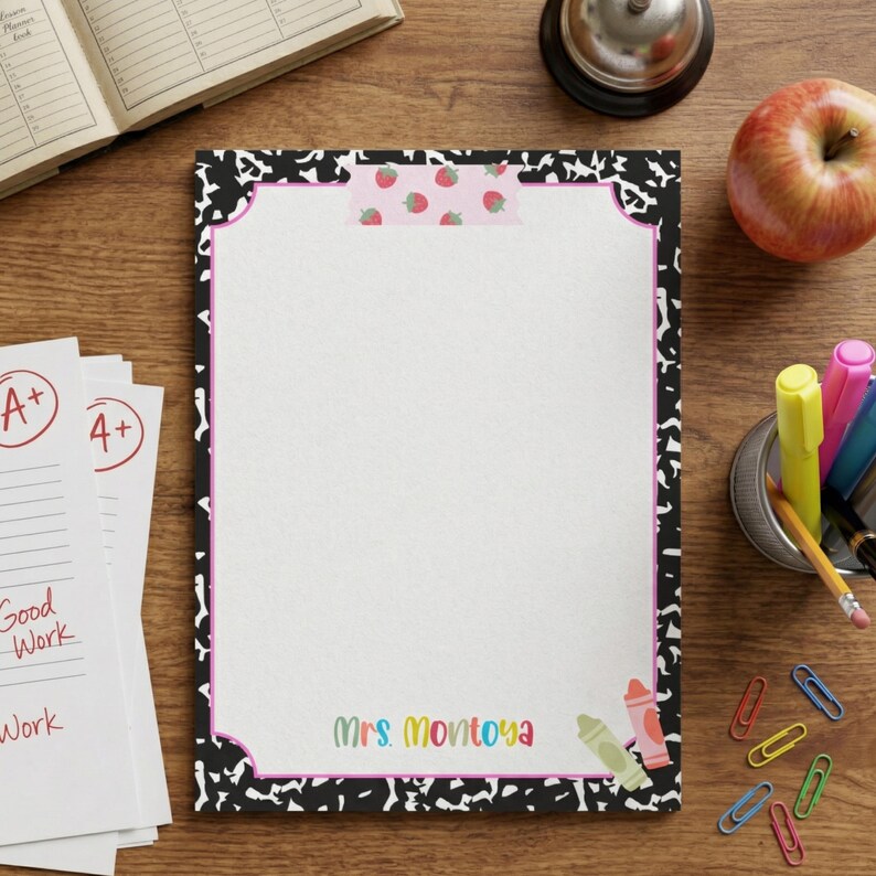 Assignment Sticky Note Personalized Teacher Sticky Notes Custom Name Post It Notes Cute School ...