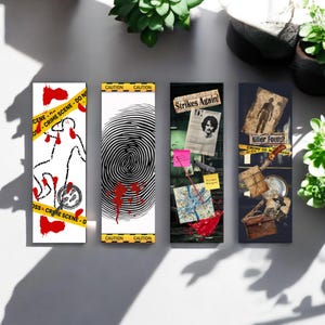 Instant Download True Crime Bookmarks Printable True Crime Lover Gifts Murder Mystery Themed Bookmarks for Readers Download Book Accessories