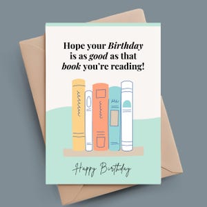 Bookish Birthday Card Literary Birthday Card Book Lover Greeting Card Cute Bookish Birthday Card for Readers