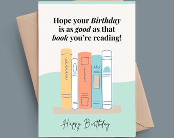Bookish Birthday Card Literary Birthday Card Book Lover Greeting Card Cute Bookish Birthday Card for Readers