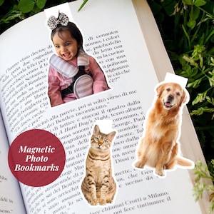 Personalized Magnetic Bookmark Custom Photo Bookmark for Gifting Memory Keepsake Page Holder Pet Lover Gift Handmade Bookish Gift for Reader
