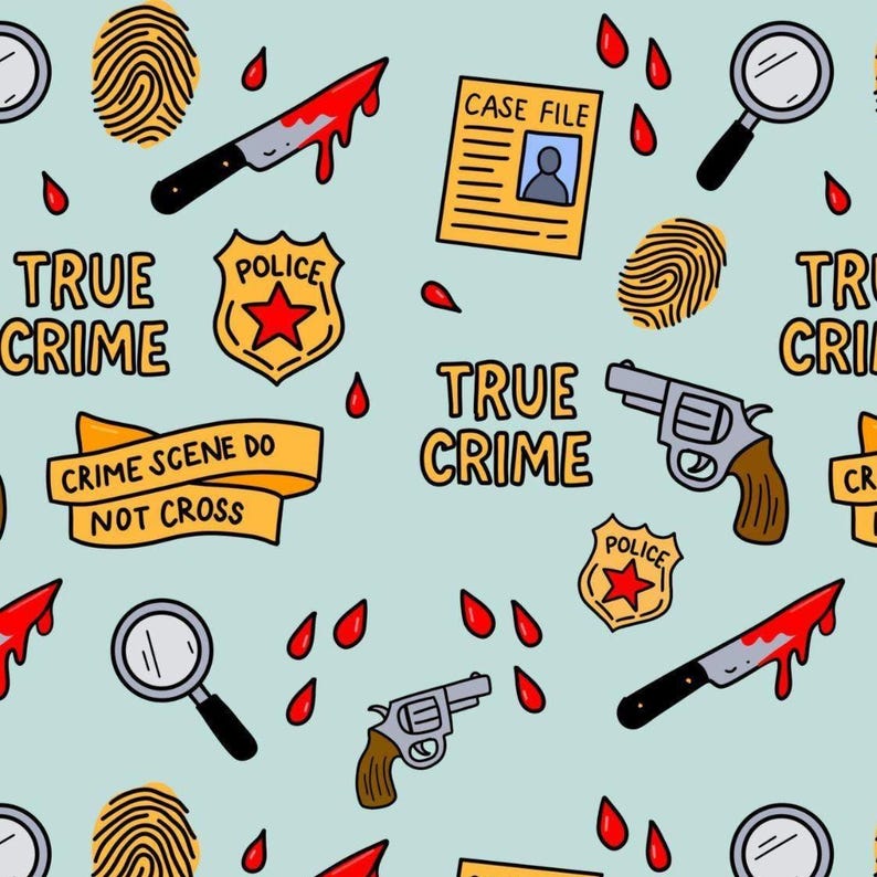 True Crime Digital Paper: Seamless Scrapbook Pattern (PNG Files ...