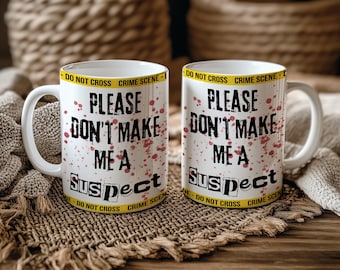 Funny True Crime Mug Gift for True Crime Lovers Dark Humor Murder Mystery Cup for Her Unique True Crime Merch for Coworker Gift