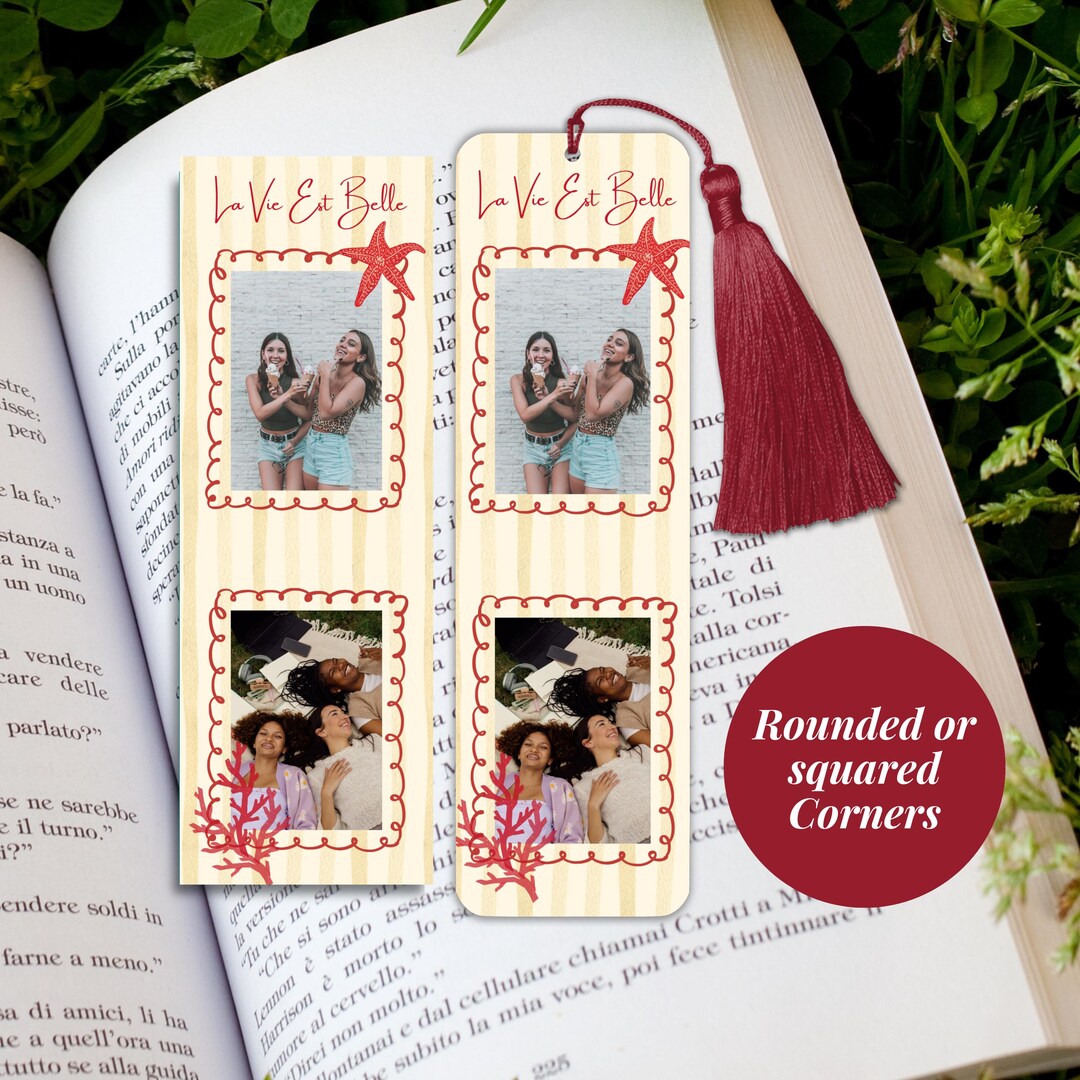 Editable Photo Bookmark Template Canva Bookmark Custom Picture Bookmark ...