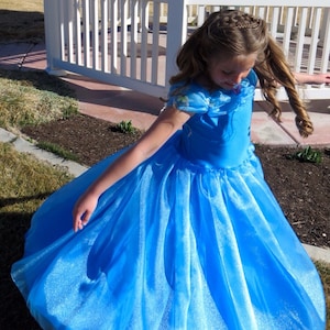 open lace back dress Ella' Girls blue formal party dress – Posh Tots main image 1