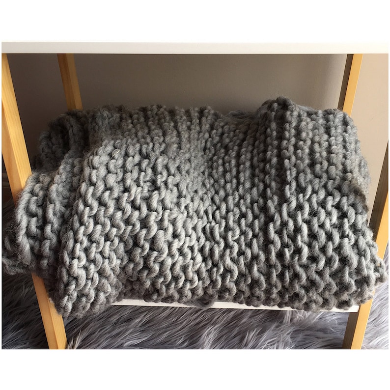 Handmade Knitted Blanket Throw