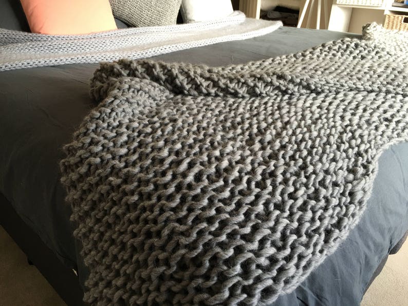Handmade Knitted Blanket Throw
