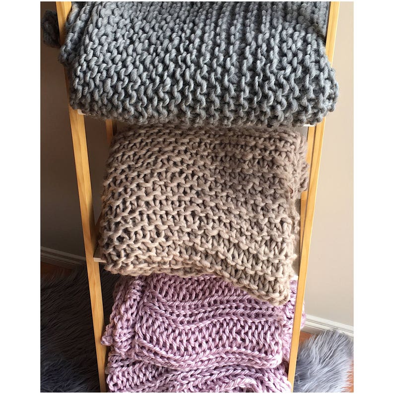 Handmade Knitted Blanket Throw