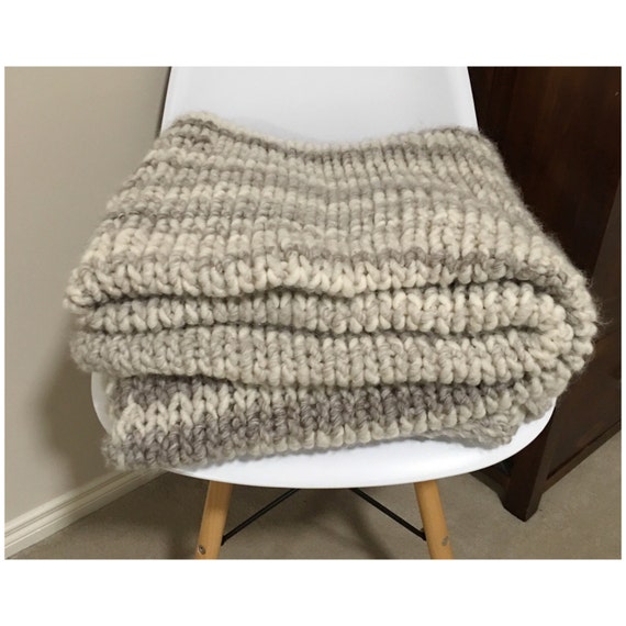 Handmade Knitted Blanket Throw Etsy