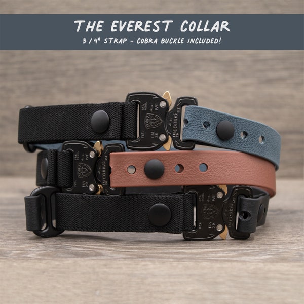 The Everest E Collar 3/4" Strap - Bungee Waterproof Pet Collar - COBRA Buckle - Strap Only, No Device