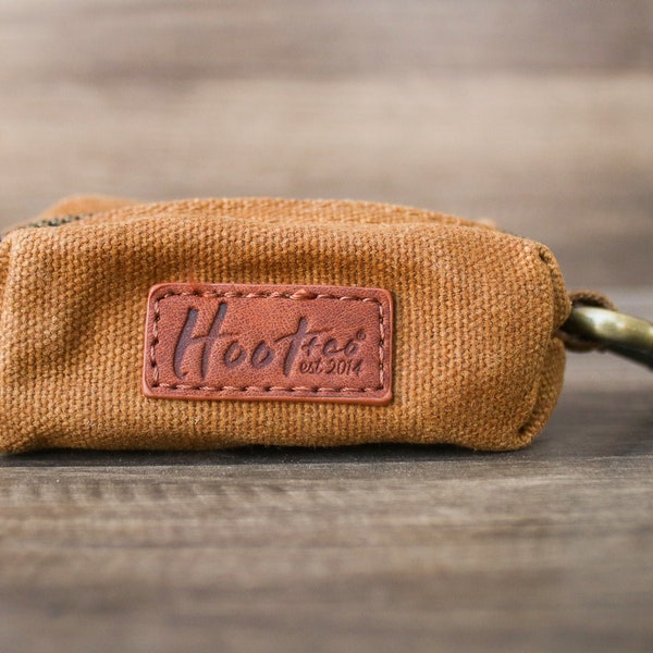 Waxed Canvas Pet Waste Bag Holder - Mustard Yellow Leash Accessory