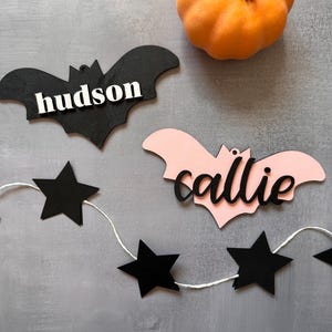 Bat Custom Name Boo Basket Tag, Halloween Boo Basket Tag, Bat Tag, Halloween Tag