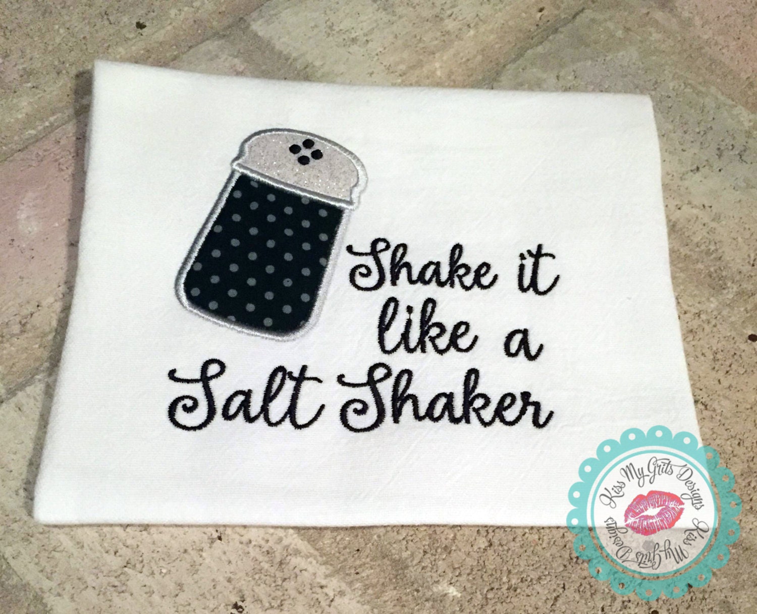 Shake it Like a Salt Shaker Machine Embroidery Applique Design from