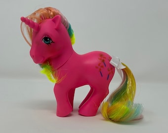 My Little Pony G1 « Pinwheel » 3e année, poney licorne arc-en-ciel, Hasbro 1984-1985