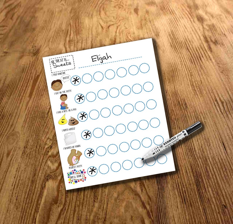 Boys Potty Training Reward Chart Download Printable | Etsy