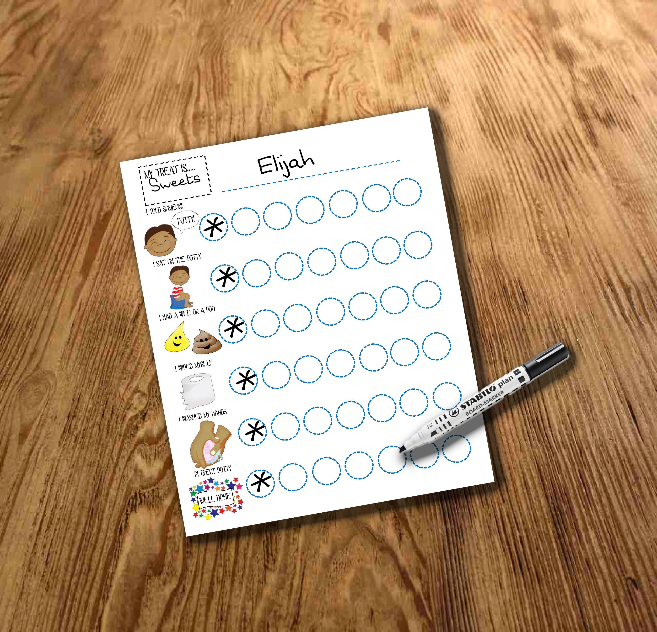 Boys Potty Training Reward Chart Download Printable | Etsy