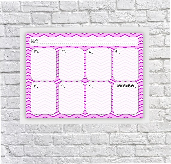 Wochenplaner Kinder Zeitplan Trocken Wischen Board Kinder Etsy