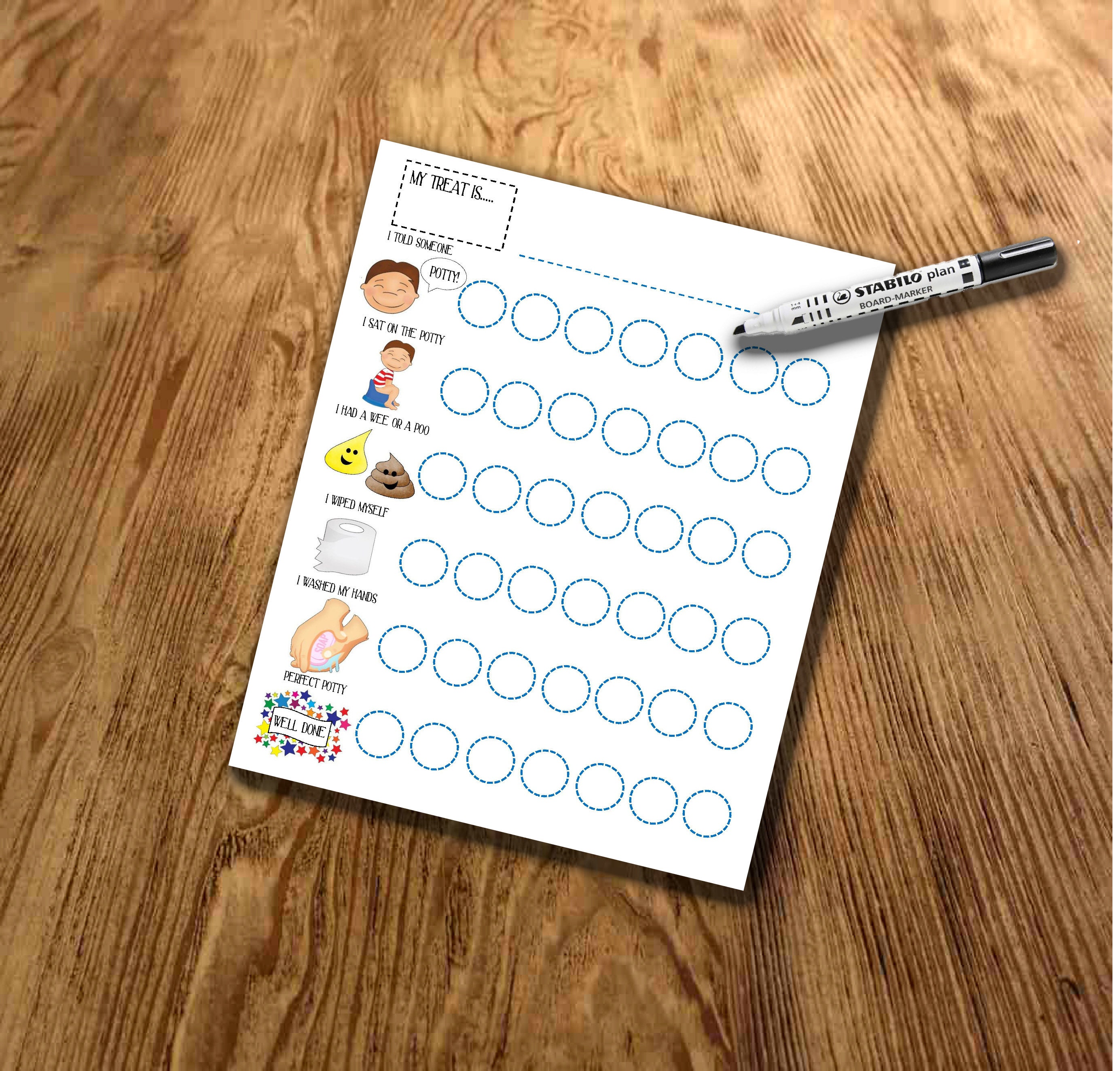 Boys Potty Training Reward Chart Download Printable | Etsy