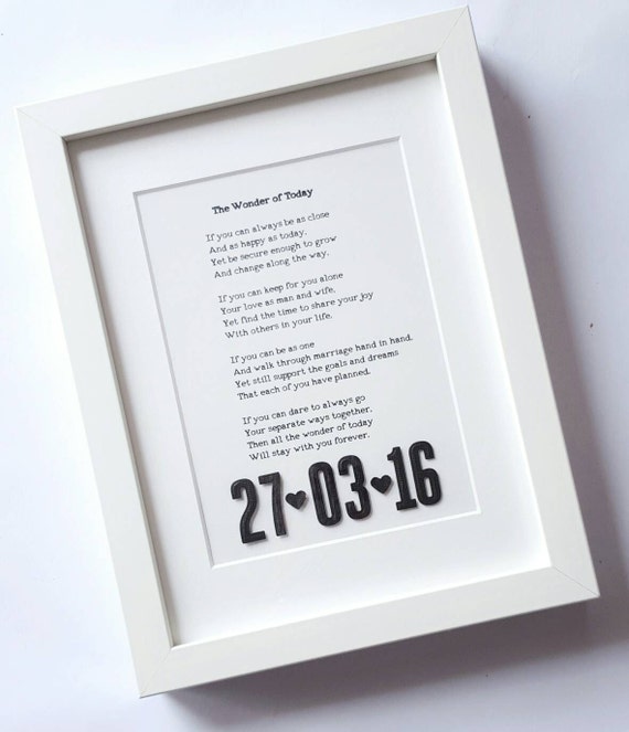 Poem Wedding Vows FRAMED PRINT Anniversary Romantic Gift First Dance Song
