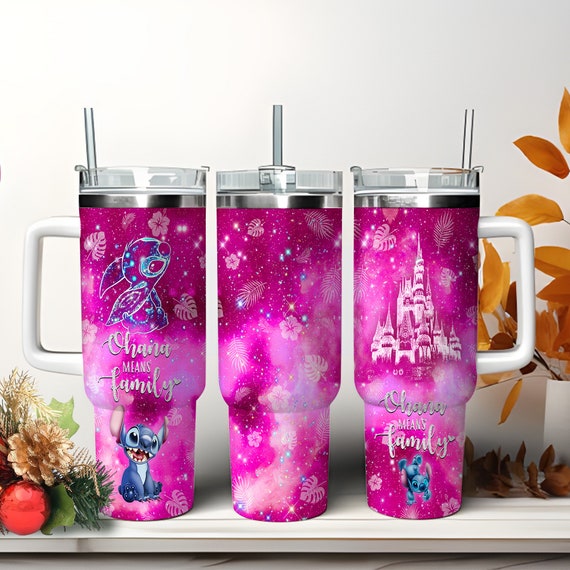 Stitch Stuff Lilo And Stitch Stanley Cups 40 Oz Ohana Means Family Stitch  Flower Pattern 40Oz Stainless Steel Tumbler With Handle And Straw Lid NEW -  Laughinks