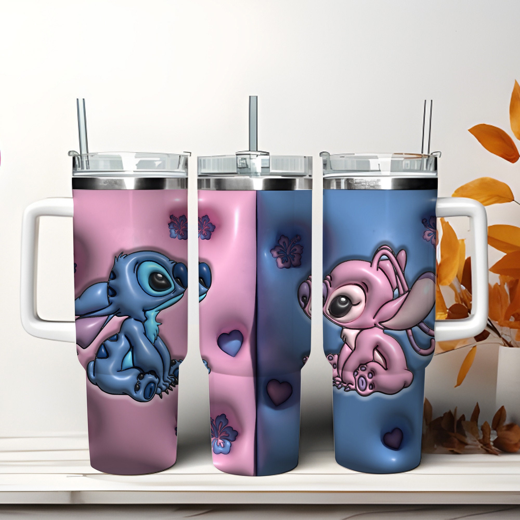 Stich Cup 40 Oz Personalized Lilo And Stitch Disney Stanley Cup Custom Name  Just A Girl Who Loves Stitch Flower Pattern 40Oz Tumbler With Handle And  Straw Lid Gift - Laughinks