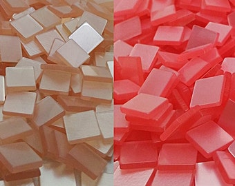 Resin mosaic tiles, 10x10 mm, Glossy effect, Mixed Pink