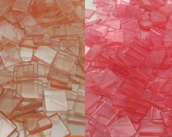 Resin mosaic tiles, 10x10 mm, Clear effect, Mixed Pink