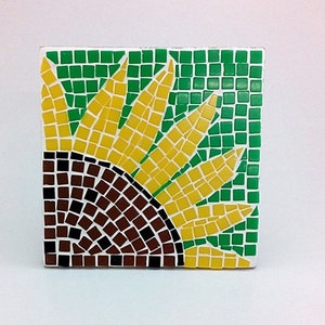 D.I.Y mosaic coaster, Sunflower image 4