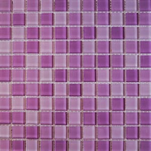 Glass mosaic tiles, 25x25 mm (1 inch), Purple mix