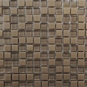 Glass mosaic  tiles, 10x10 mm (3/8 inch), Earth
