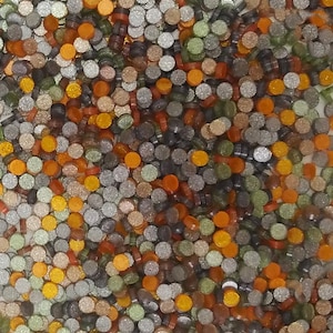 Resin mosaic tiles 5mm round, Sparkle effect, Mystic mix colours
