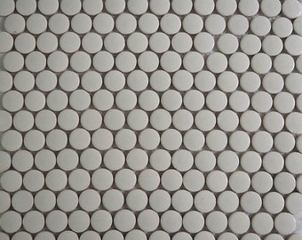 Ceramic round mosaic tiles, 20 mm (3/4 inch), White